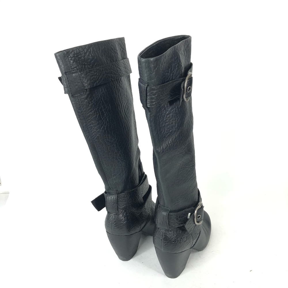 Lucky Pebbled Leather buckle heeled boots Candice - Picture 3 of 8